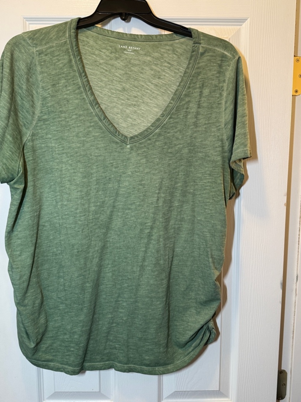 Lane Bryant Heathered V-Neck Tee in Sage Green